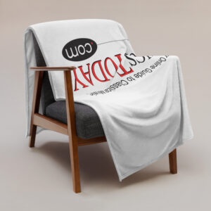 ClassicsToday.com Logo Throw Blanket (White)